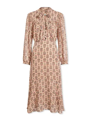 Abigail stone rust folk floral print dress