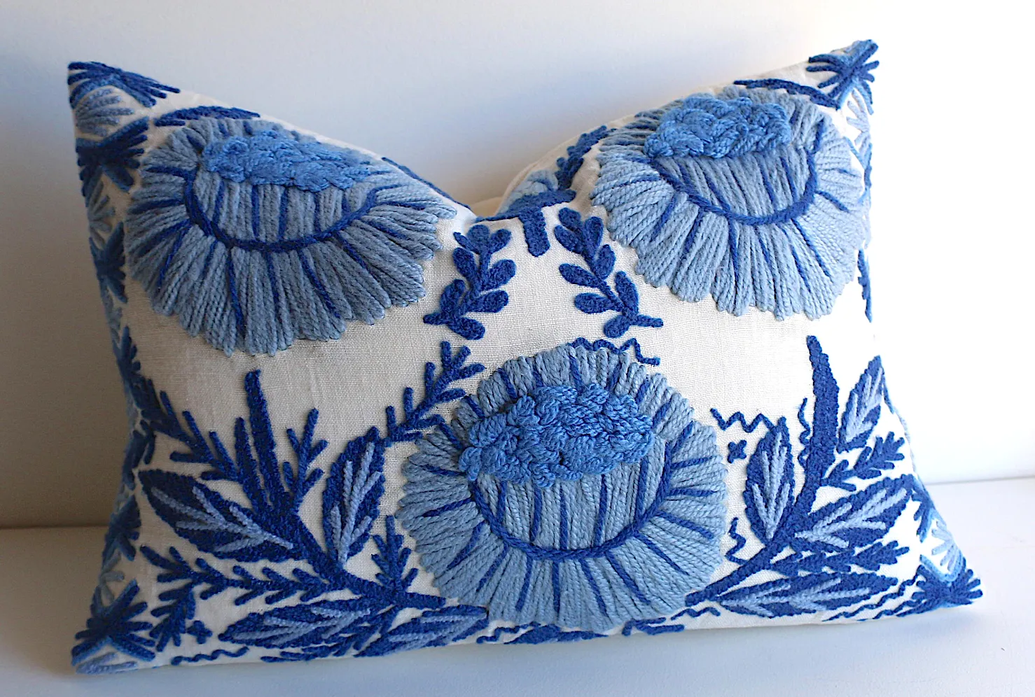 Abigayl: Swedish Hand Embroidered Wool & Linen Pillow Cover