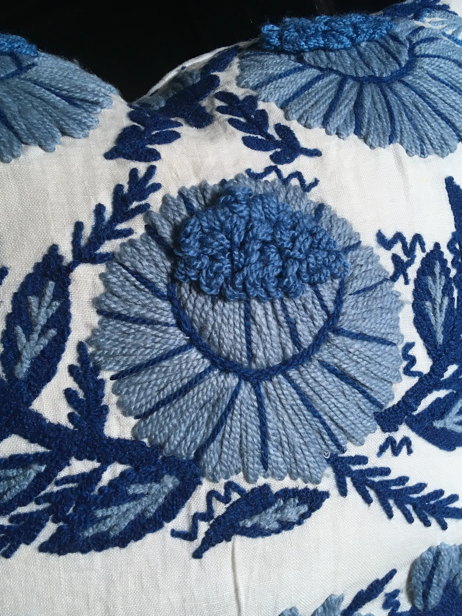 Abigayl: Swedish Hand Embroidered Wool & Linen Pillow Cover