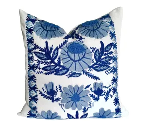 Abigayl: Swedish Hand Embroidered Wool & Linen Pillow Cover