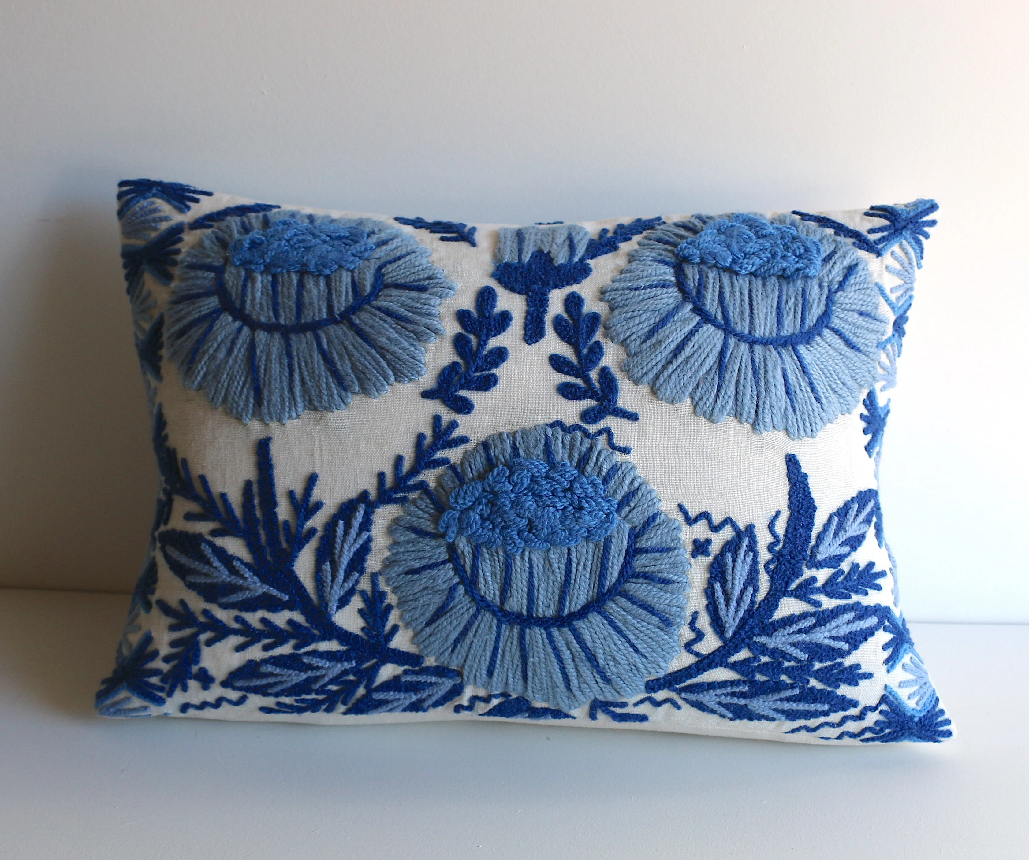 Abigayl: Swedish Hand Embroidered Wool & Linen Pillow Cover