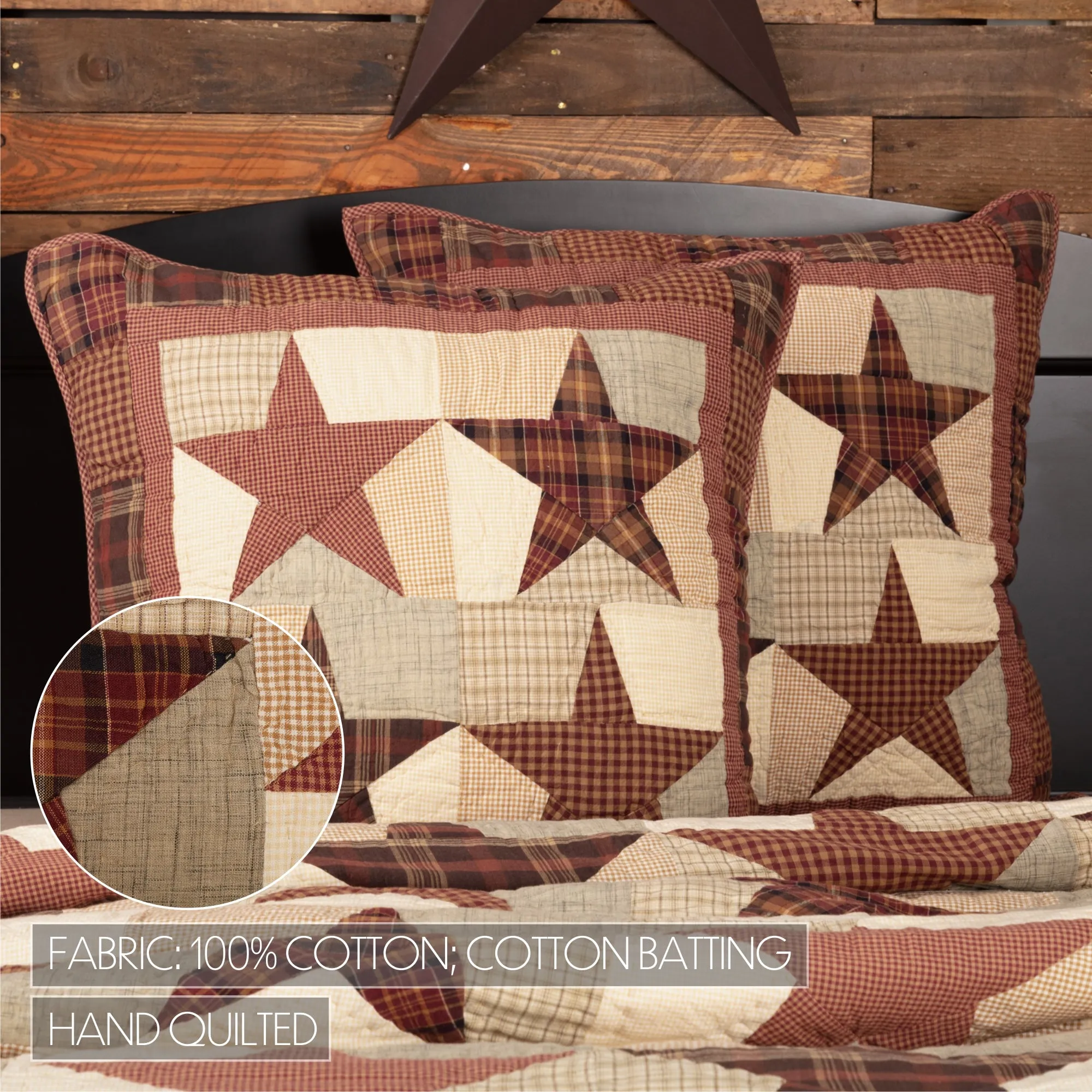 Abilene Star Quilted Euro Sham 26x26