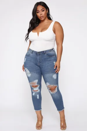 About A Girl High Waisted Skinny Jeans - Medium Wash