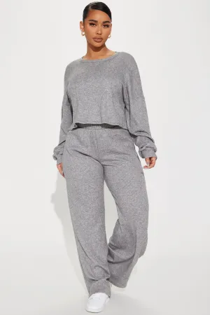 About Trust Pant Set - Heather Grey