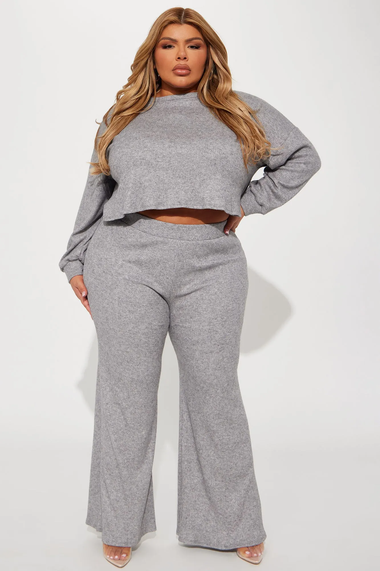 About Trust Pant Set - Heather Grey