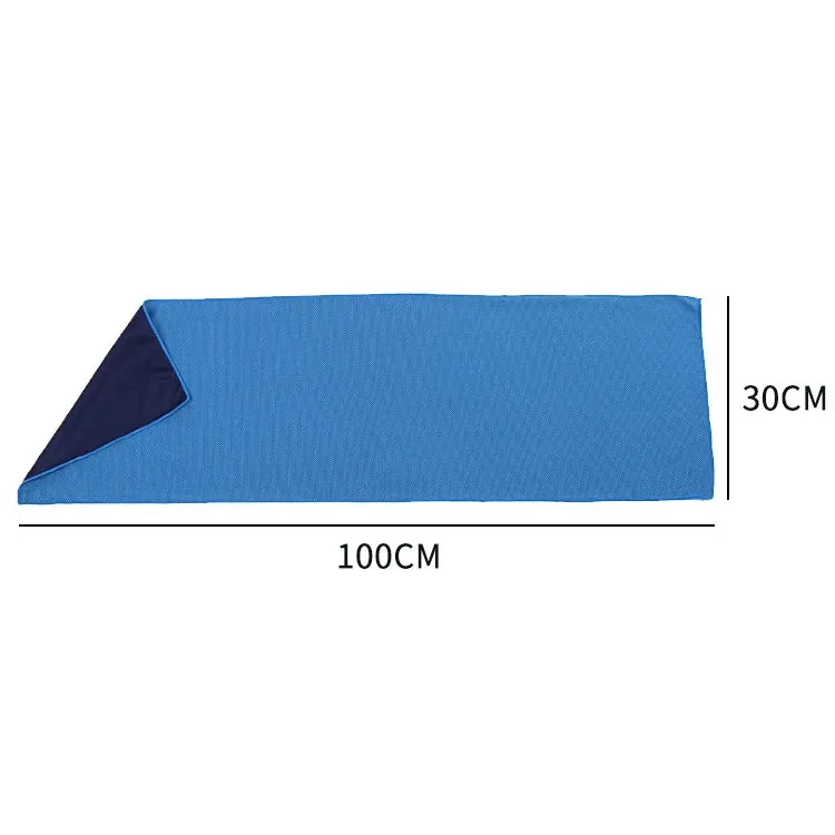 Absorbent Polyester Quick-drying Breathable Cold-skinned Fitness Sports Portable Towel(Dark Blue)