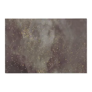 Abstract Area Rug | Earthy Brown Gold Galaxy