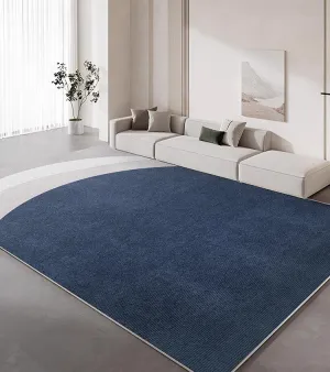 Abstract Blue Contemporary Modern Rugs in Bedroom, Dining Room Floor Carpets, Large Modern Living Room Rugs, Geometric Modern Area Rugs