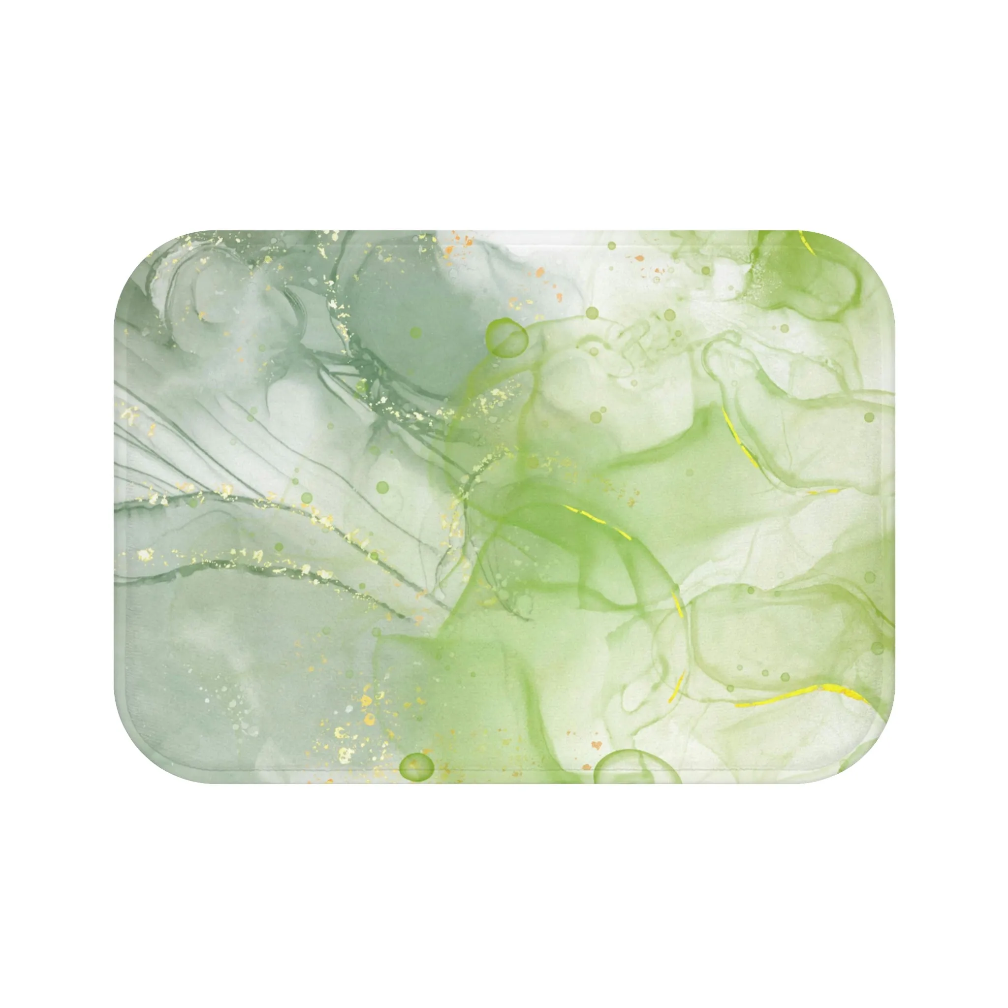 Abstract Boho Bath, Kitchen Mat | Sage Green Liquid Ink