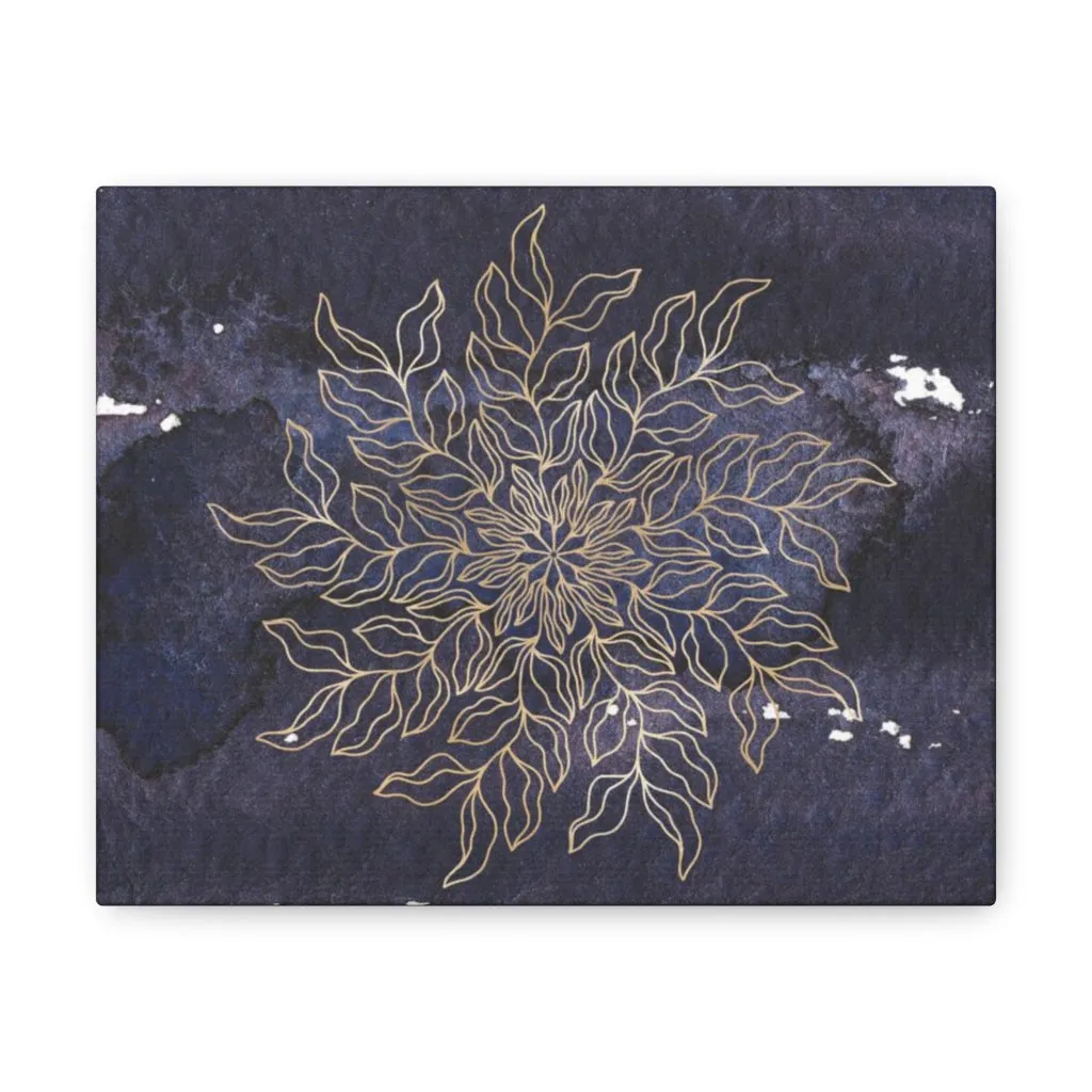 Abstract Canvas Wall Art | Dark Purple Beige Mandala