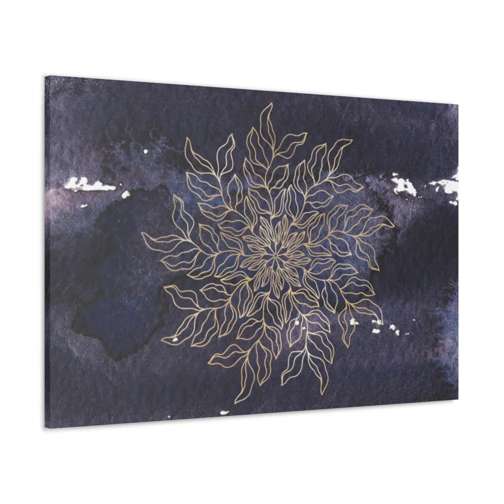 Abstract Canvas Wall Art | Dark Purple Beige Mandala