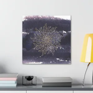 Abstract Canvas Wall Art | Dark Purple Beige Mandala