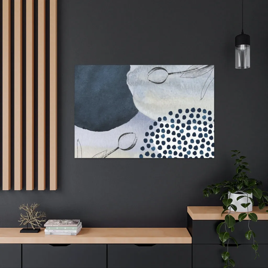 Abstract Canvas Wall Art | Navy Dusty Blue