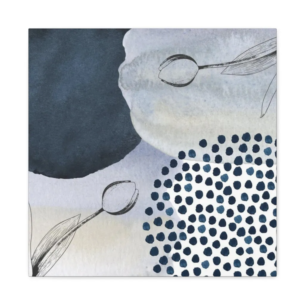 Abstract Canvas Wall Art | Navy Dusty Blue