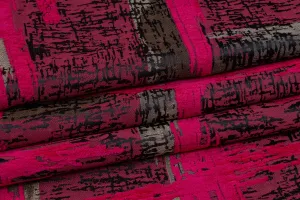 Abstract Chenille Brocade - Magenta