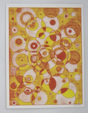 Abstract Circles Orange Silkscreen Print by Nate Duval