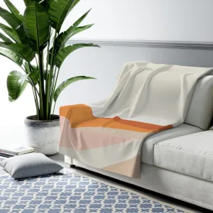 Abstract Comfy Blanket | Beige Orange White