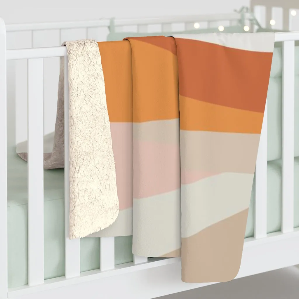 Abstract Comfy Blanket | Beige Orange White