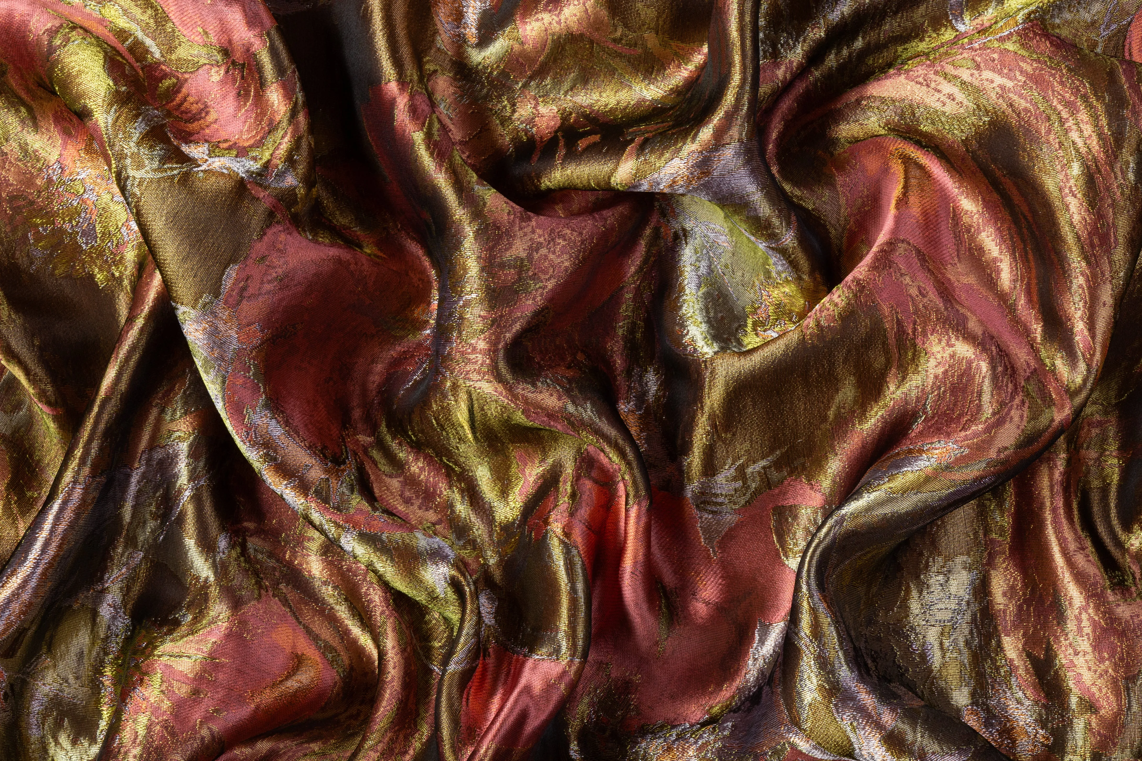 Abstract Floral Italian Silk Blend Brocade - Multicolor