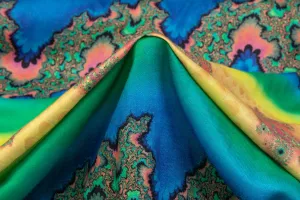 Abstract Italian Viscose Challis - Multicolor