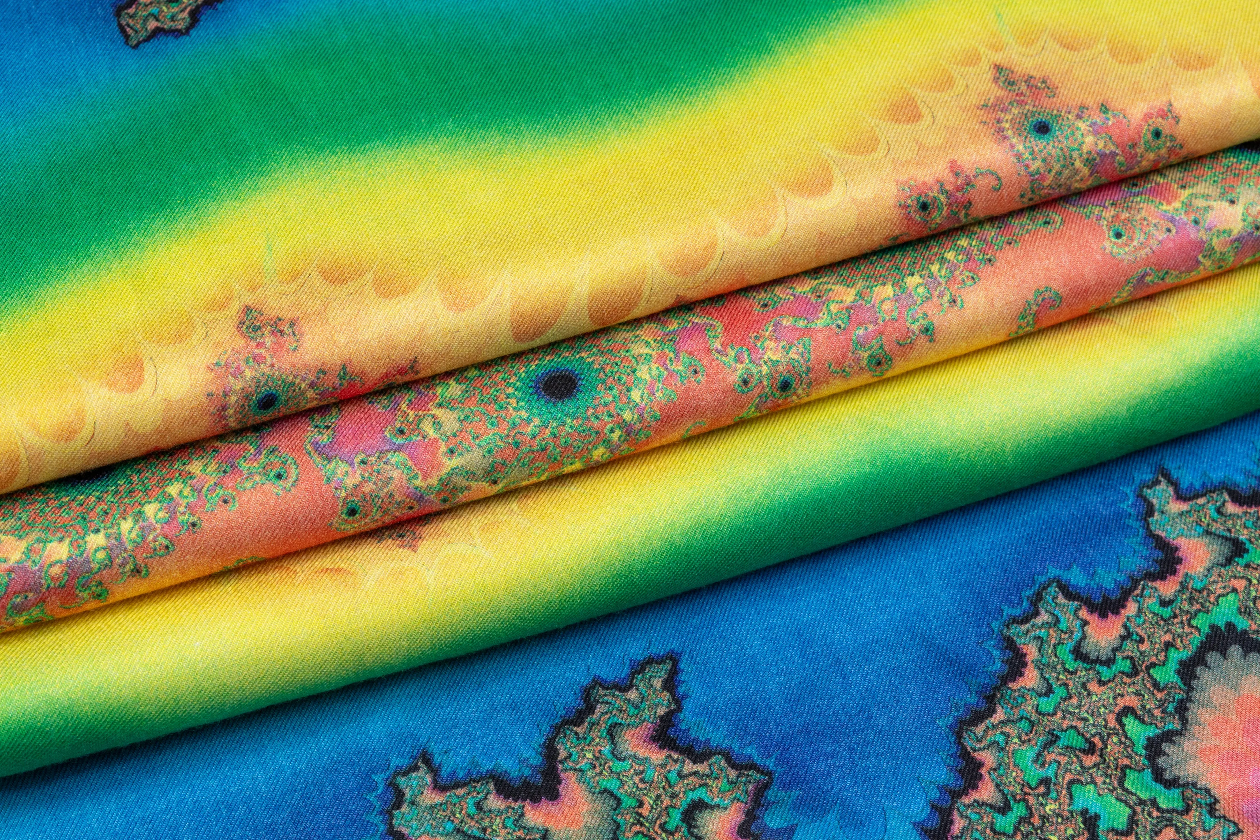 Abstract Italian Viscose Challis - Multicolor