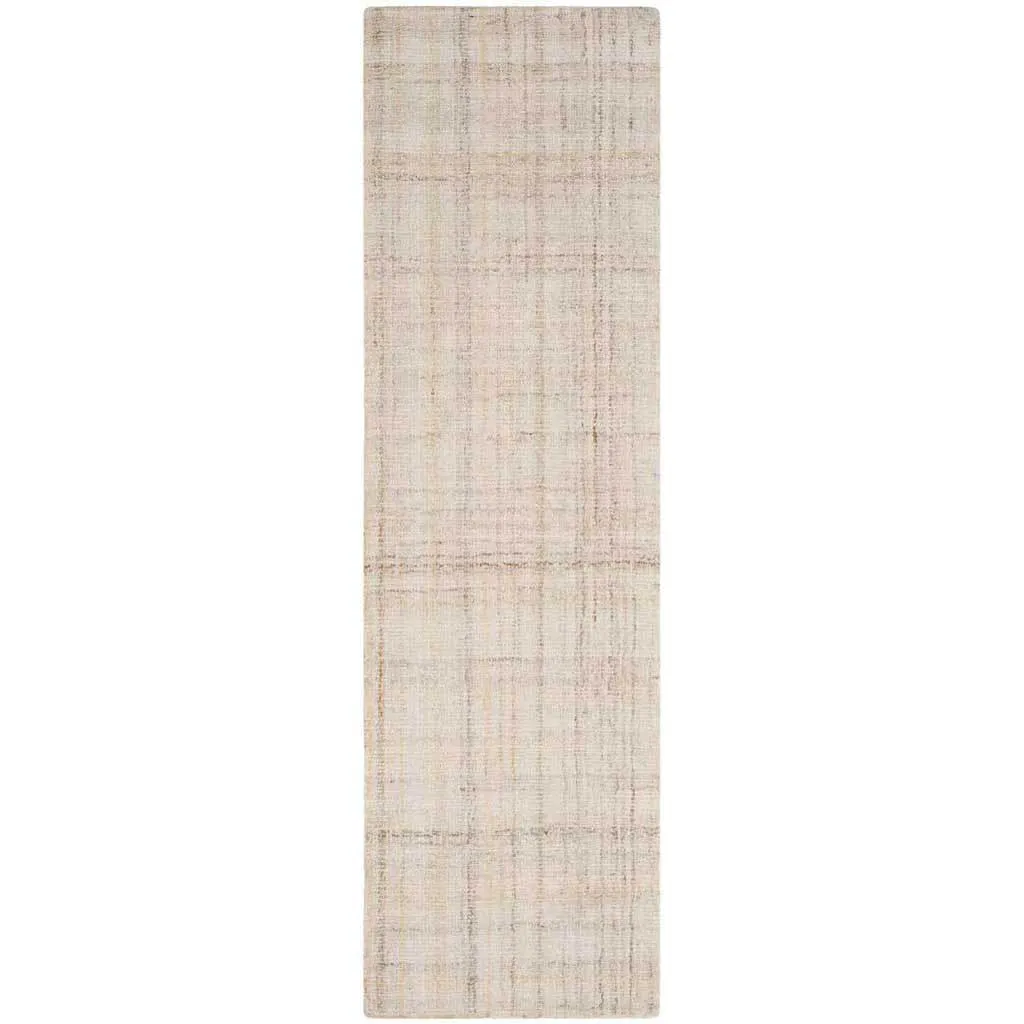 Abstract Ivory/Beige Runner Rug