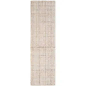 Abstract Ivory/Beige Runner Rug