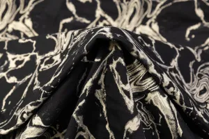 Abstract Metallic Italian Cotton Blend Brocade - Black