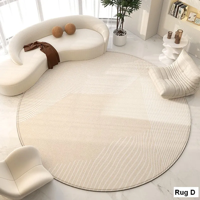 Abstract Modern Area Rugs for Bedroom, Circular Modern Rugs under Chairs, Geometric Round Rugs for Dining Room, Contemporary Modern Rug for Living Room