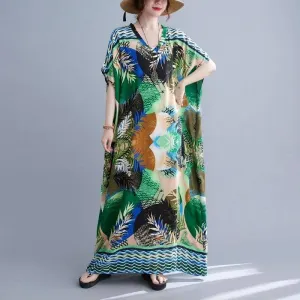 Abstract Nature Kaftan Dress