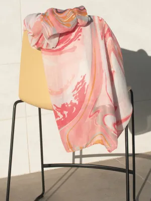 Abstract Printed Scarf - Multi Pink