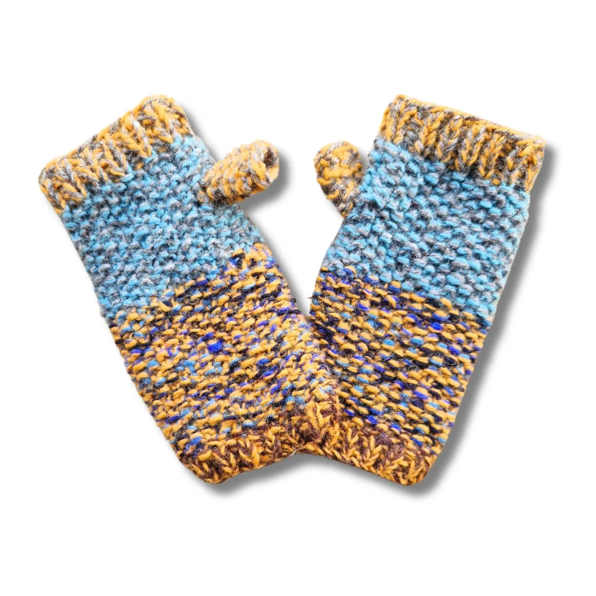 abstract wool wrist warmers