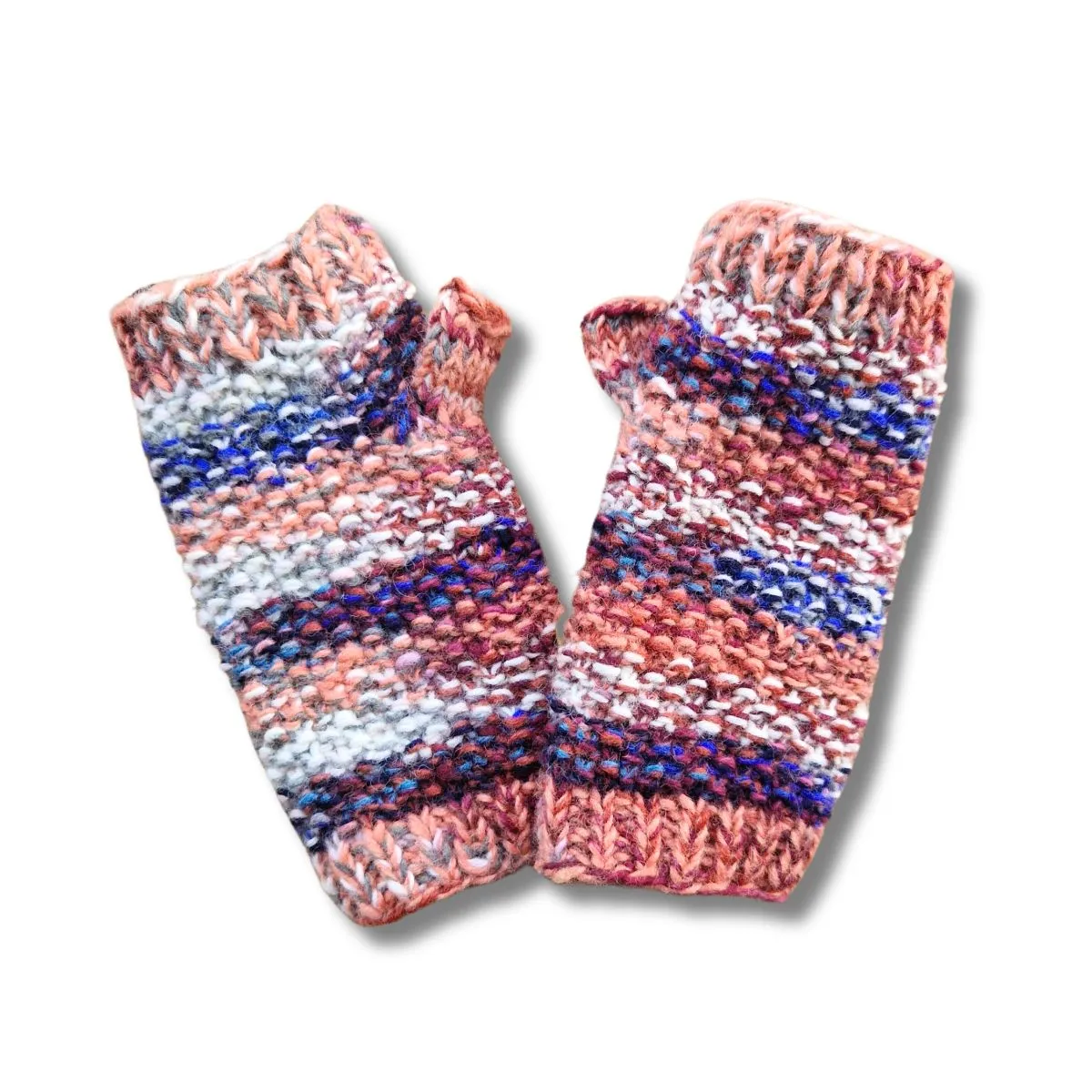 abstract wool wrist warmers