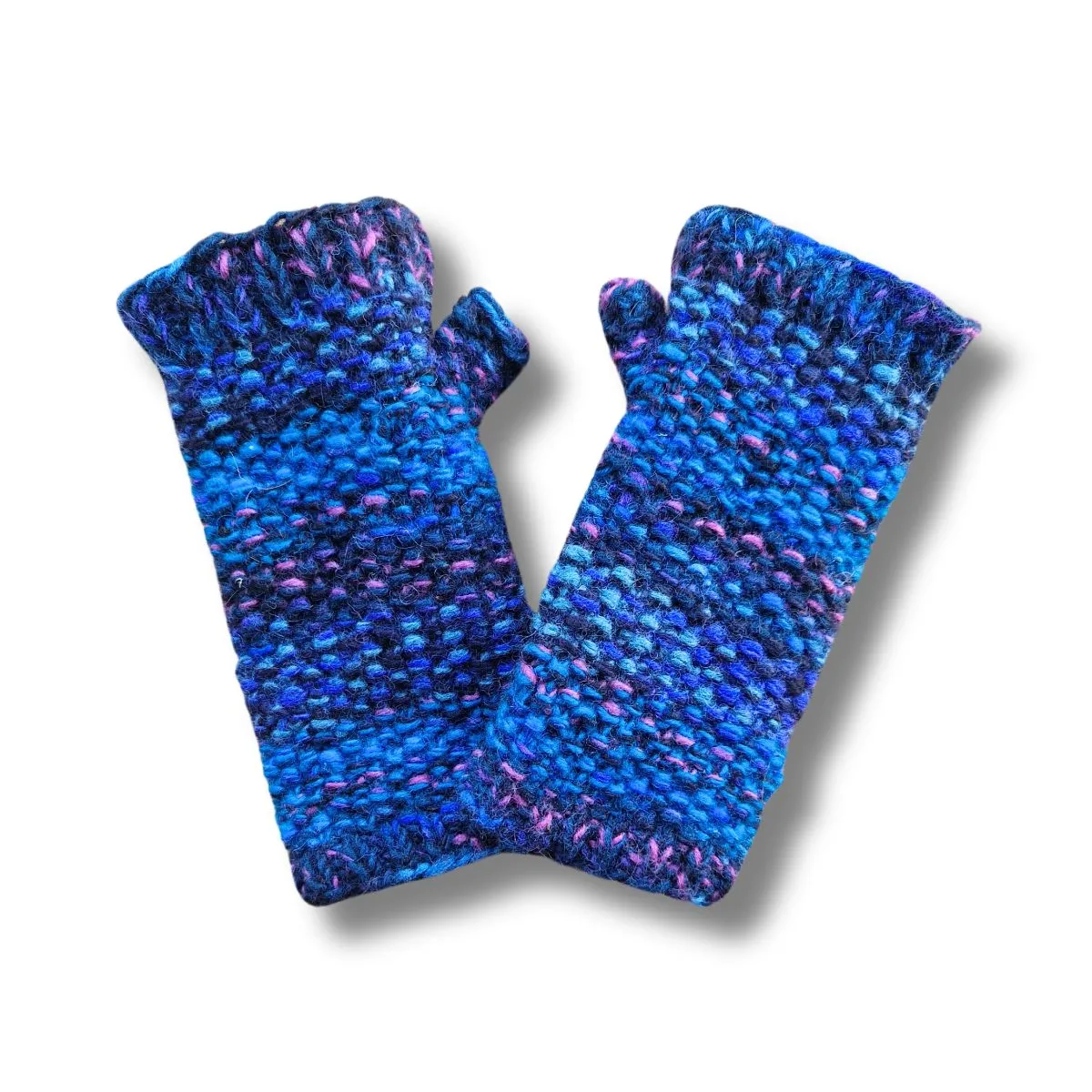 abstract wool wrist warmers