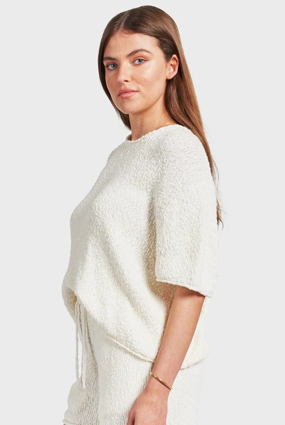 ACADEMY BRAND - Daisy Boucle Knit Tee - Off White