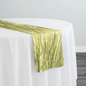 Accordion Taffeta Table Runner in LT Sage