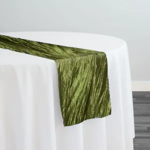 Accordion Taffeta Table Runner in Olive