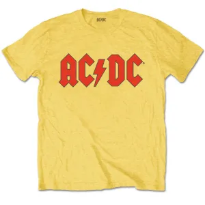 AC/DC Kids Yellow T-Shirt - Red AC/DC Logo