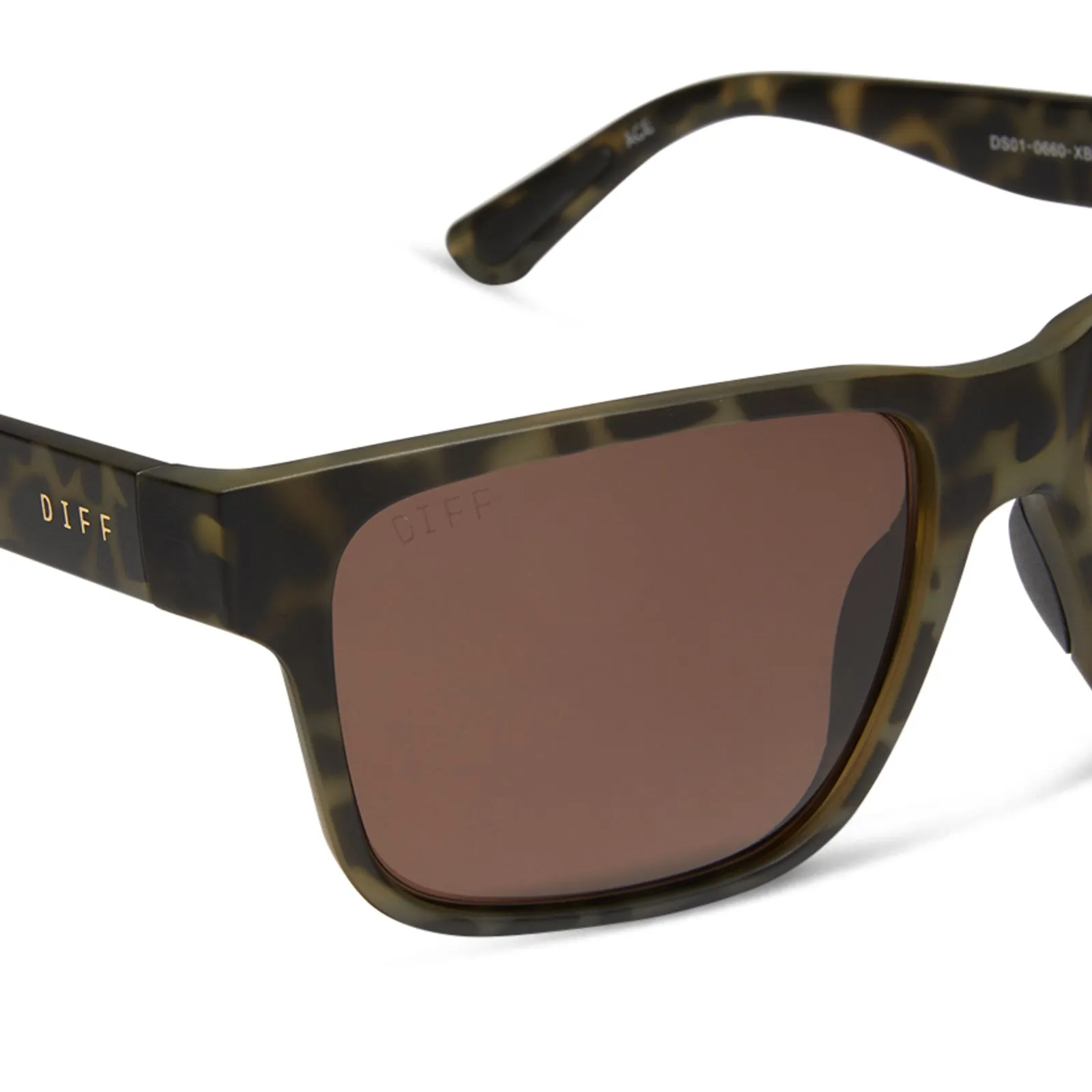 ACE - MATTE OLIVE GREEN TORTOISE   SOLID BROWN   POLARIZED SUNGLASSES