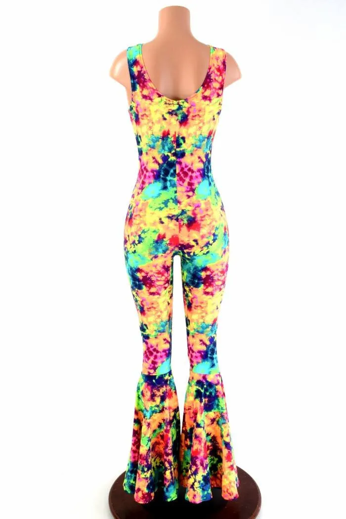 Acid Splash Bell Bottom Flare Catsuit