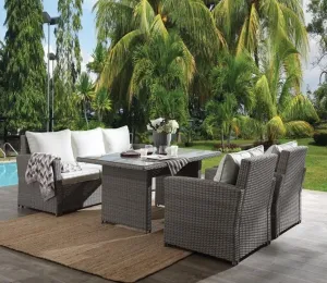 Acme Tahan 4Pc Patio Set in 2-Tone Gray Wicker 45070