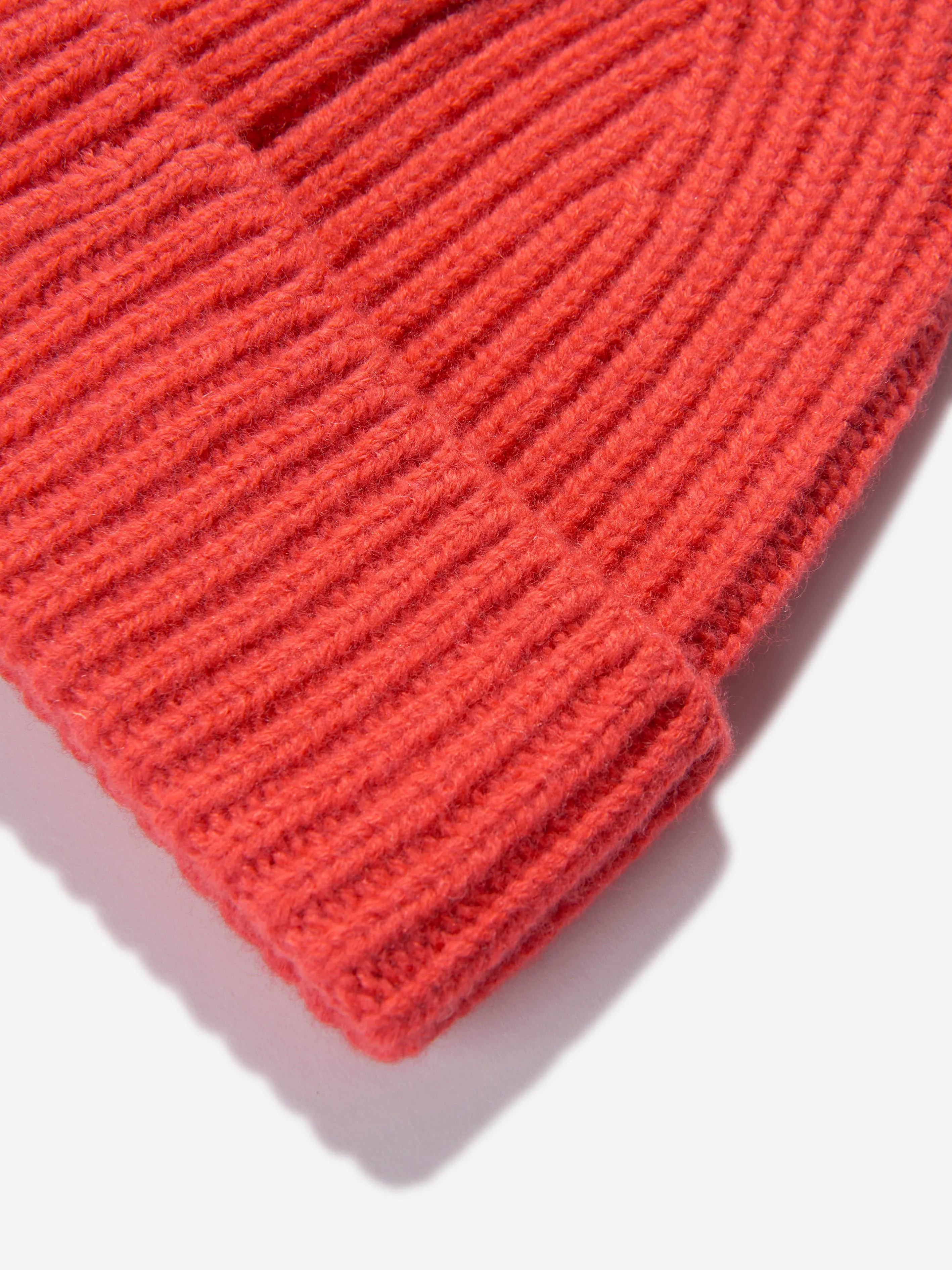 Acne Studios Kids Wool Beanie Hat in Red