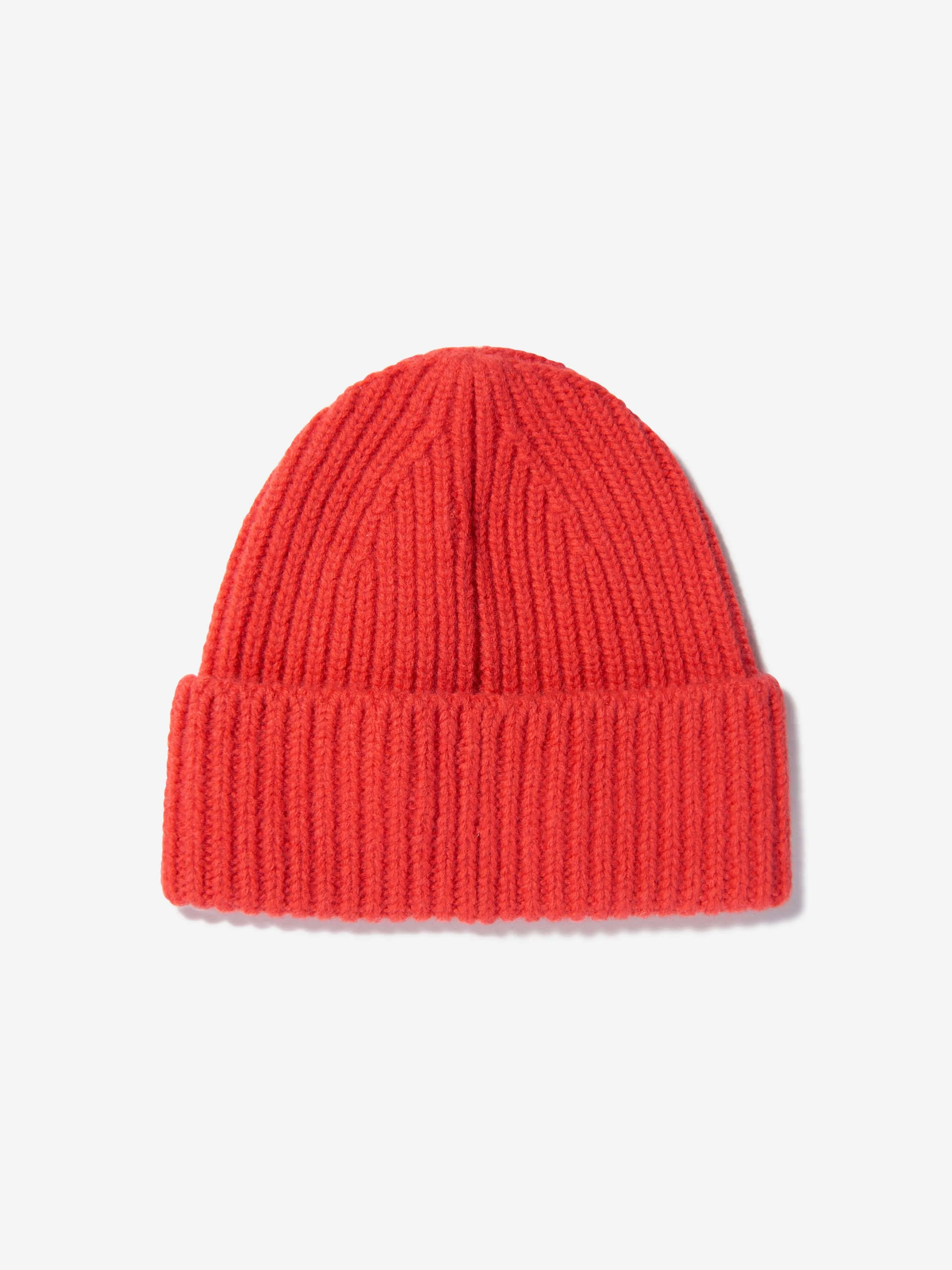 Acne Studios Kids Wool Beanie Hat in Red