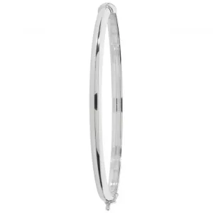 Acotis Silver Bangle Oval Plain Hinged G4278