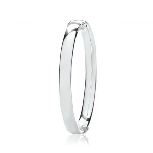 Acotis Silver Bangle Oval Plain Hinged G4435