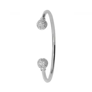 Acotis Silver Bangle Zirconia Torc G4032