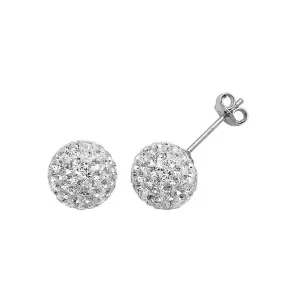 Acotis Silver Crystal Ball Stud Earrings G5474