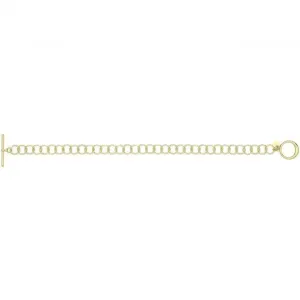 Acotis Silver Gold Plated T-Bar Circle Link Bracelet G2703GP