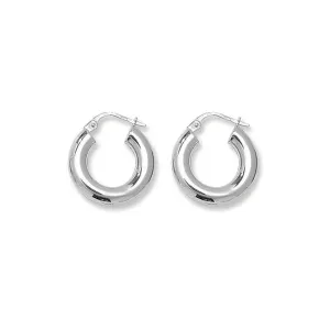 Acotis Silver Hoop Earrings Plain G5965