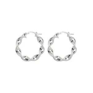 Acotis Silver Hoop Earrings Twisted G5210